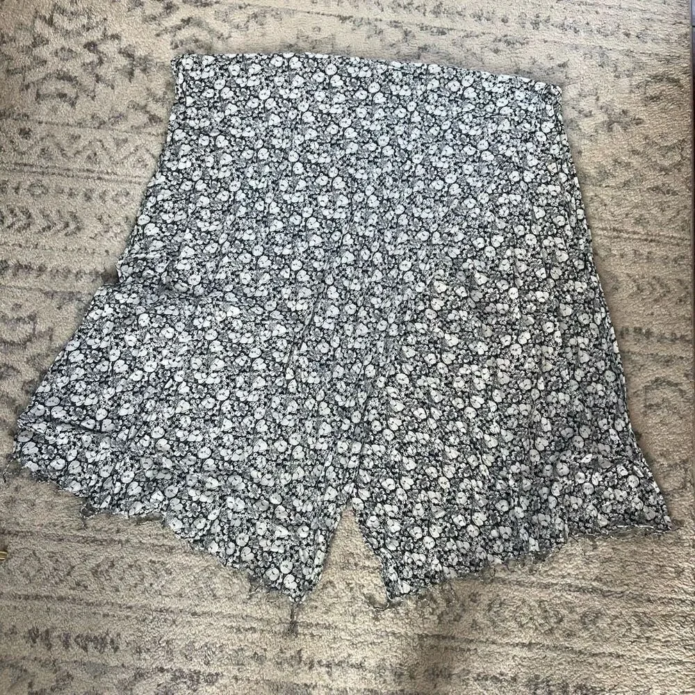 Blue and White Floral Scarf